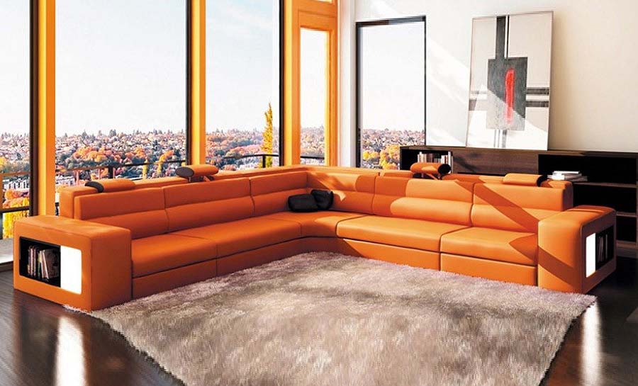 Cara - L - Leather Sofa Lounge Set